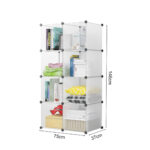 5-SOGA 2X 8-Cube Transparent Shelf Box Portable Cubby DIY Storage Shelves Modular Closet Organiser