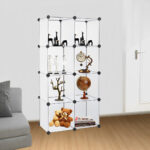 6-SOGA 2X 8-Cube Transparent Shelf Box Portable Cubby DIY Storage Shelves Modular Closet Organiser