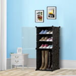5-SOGA 2X  4 Tier Shoe Rack Organizer Sneaker Footwear Storage Stackable Stand Cabinet Portable Wardrobe with Cover