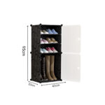 6-SOGA 2X  4 Tier Shoe Rack Organizer Sneaker Footwear Storage Stackable Stand Cabinet Portable Wardrobe with Cover