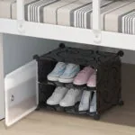 6-SOGA 2 Tier Shoe Rack Organizer Sneaker Footwear Storage Stackable Stand Cabinet Portable Wardrobe with Cover