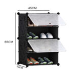 2-SOGA 4 Tier Shoe Rack Organizer Sneaker Footwear Storage Stackable Stand Cabinet Portable Wardrobe with Cover