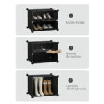 5-SOGA 6 Tier Shoe Rack Organizer Sneaker Footwear Storage Stackable Stand Cabinet Portable Wardrobe with Cover