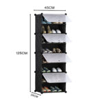 2-SOGA 8 Tier Shoe Rack Organizer Sneaker Footwear Storage Stackable Stand Cabinet Portable Wardrobe with Cover