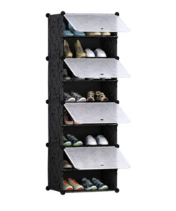 1-SOGA 8 Tier Shoe Rack Organizer Sneaker Footwear Storage Stackable Stand Cabinet Portable Wardrobe with Cover
