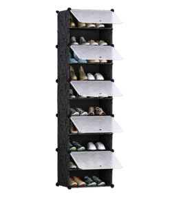 1-SOGA 10 Tier Shoe Rack Organizer Sneaker Footwear Storage Stackable Stand Cabinet Portable Wardrobe with Cover