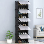 6-SOGA 10 Tier Shoe Rack Organizer Sneaker Footwear Storage Stackable Stand Cabinet Portable Wardrobe with Cover