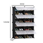 2-SOGA 8 Tier 2 Column Shoe Rack Organizer Sneaker Footwear Storage Stackable Stand Cabinet Portable Wardrobe with Cover