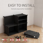 4-SOGA 10 Tier 2 Column Shoe Rack Organizer Sneaker Footwear Storage Stackable Stand Cabinet Portable Wardrobe with Cover