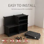 4-SOGA 6 Tier 3 Column Shoe Rack Organizer Sneaker Footwear Storage Stackable Stand Cabinet Portable Wardrobe with Cover