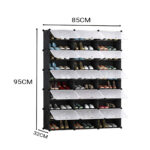 2-SOGA 10 Tier 3 Column Shoe Rack Organizer Sneaker Footwear Storage Stackable Stand Cabinet Portable Wardrobe with Cover