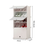 6-SOGA 5 Tier White Shoe Rack Organizer Sneaker Footwear Storage Stackable Stand Cabinet Portable Wardrobe with Cover
