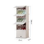 6-SOGA 7 Tier White Shoe Rack Organizer Sneaker Footwear Storage Stackable Stand Cabinet Portable Wardrobe with Cover