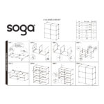 7-SOGA 5 Tier 2 Column White Shoe Rack Organizer Sneaker Footwear Storage Stackable Stand Cabinet Portable Wardrobe with Cover