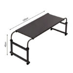 5-SOGA 120x45cm Black Cross Bed Movable Desk Table w/ Adjustble Length & Height