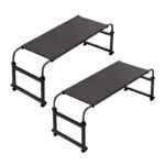 1-SOGA 120x45cm Black Cross Bed Movable Desk Table w/ Adjustable Length & Height