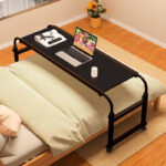 3-SOGA 120x45cm Black Cross Bed Movable Desk Table w/ Adjustable Length & Height