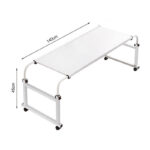 5-SOGA 140x45cm White Cross Bed Movable Desk Table w/ Adjustable Length & Height