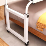 6-SOGA 140x45cm White Cross Bed Movable Desk Table w/ Adjustable Length & Height