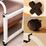 7-SOGA 140x45cm White Cross Bed Movable Desk Table w/ Adjustable Length & Height