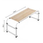 5-SOGA 140x45cm Wood Cross Bed Movable Desk Table w/ Adjustable Length & Height
