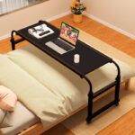 3-SOGA 140x45cm Black Cross Bed Movable Desk Table w/ Adjustable Length & Height