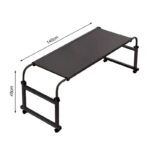5-SOGA 140x45cm Black Cross Bed Movable Desk Table w/ Adjustable Length & Height