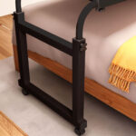 6-SOGA 140x45cm Black Cross Bed Movable Desk Table w/ Adjustable Length & Height