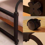 7-SOGA 140x45cm Black Cross Bed Movable Desk Table w/ Adjustable Length & Height