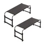 1-SOGA 2X 140x45cm Black Cross Bed Movable Desk Table w/ Adjustable Length & Height