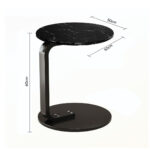 6-SOGA 50cm Black Marble Mini Side Table Movable Lightweight w/ Black Frame