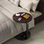 4-SOGA 50cm Wood Board Mini Side Table Movable Lightweight w/ Black Frame