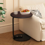 5-SOGA 50cm Wood Board Mini Side Table Movable Lightweight w/ Black Frame