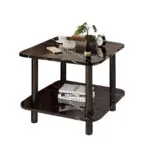 1-SOGA 70cm Black Ceramic Side Table Stone Pattern Modern Design with Black Metal Legs