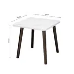 5-SOGA 2X 40cm White Ceramic Table Stone Pattern Compact Modern Design with Black Metal Legs