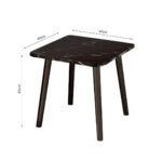 5-SOGA 2X 40cm Black Ceramic Table Stone Pattern Compact Modern Design with Black Metal Legs