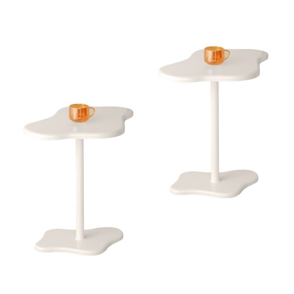 1-SOGA 2X 42x28cm White Minimalist Cloud Shaped Table Durable Stylish Accent for Home D?cor