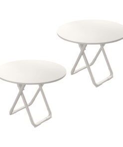 1-SOGA 2X 80cm White Modern Minimalist Table with Sleek Surface Stylish and Functional Design