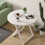 4-SOGA 2X 80cm White Modern Minimalist Table with Sleek Surface Stylish and Functional Design