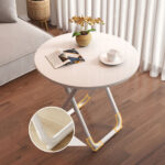 7-SOGA 2X 80cm White Modern Minimalist Table with Sleek Surface Stylish and Functional Design