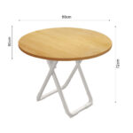 7-SOGA 80cm Wood Color Round Table with White Legs Modern Design for Home Decor
