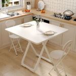 3-SOGA 80cm White Square Table with White Legs Modern Minimalist Design for Home Decor