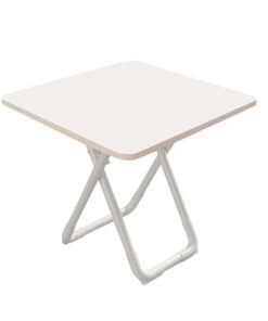 1-SOGA 80cm White Square Table with White Legs Modern Minimalist Design for Home Decor