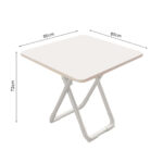 5-SOGA 80cm White Square Table with White Legs Modern Minimalist Design for Home Decor