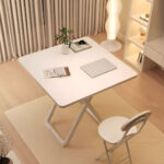 7-SOGA 80cm White Square Table with White Legs Modern Minimalist Design for Home Decor