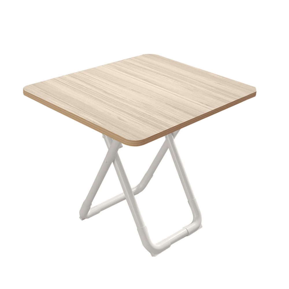 1-SOGA 80cm Light Square Table with White Legs Modern Design for Home Decor