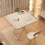 6-SOGA 80cm Light Square Table with White Legs Modern Design for Home Decor