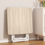 7-SOGA 80cm Light Square Table with White Legs Modern Design for Home Decor