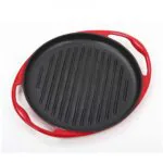 2-SOGA Enamel Porcelain 26cm Cast Iron Frying Pan Skillet Non-stick Coating Steak Sizzle Platter