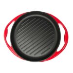 1-SOGA Enamel Porcelain 26cm Cast Iron Frying Pan Skillet Non-stick Coating Steak Sizzle Platter